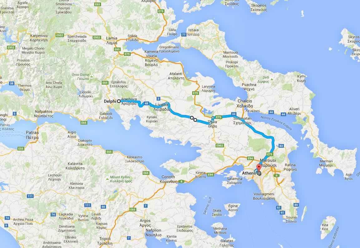 delphi tour map