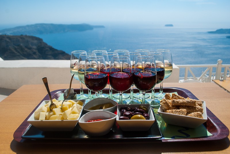 Santonini wine and view