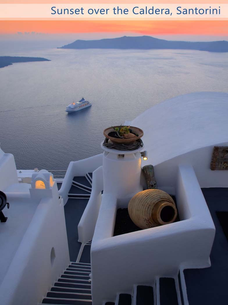 sunset caldera santorini